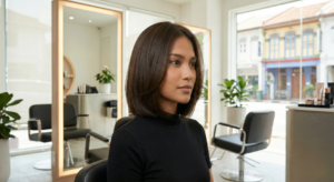 hair salon in Mount Austin JB interior with styling chairs